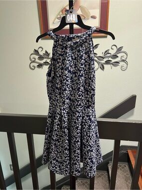 Copper Key Navy and White Floral Dress Size Medium #DC048